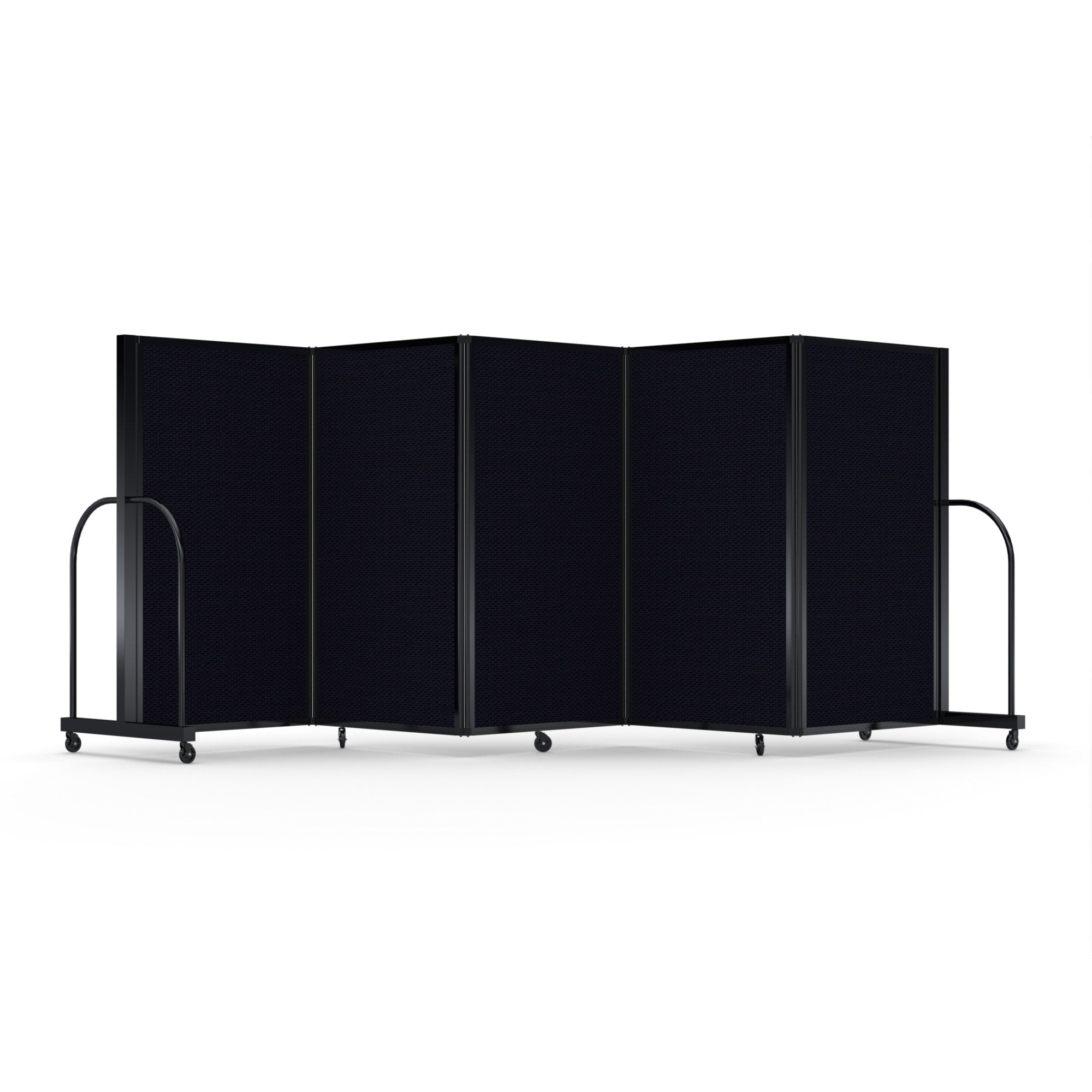 Screenflex Full Motion Divider, 5' x 14'1", Black Frame, Black