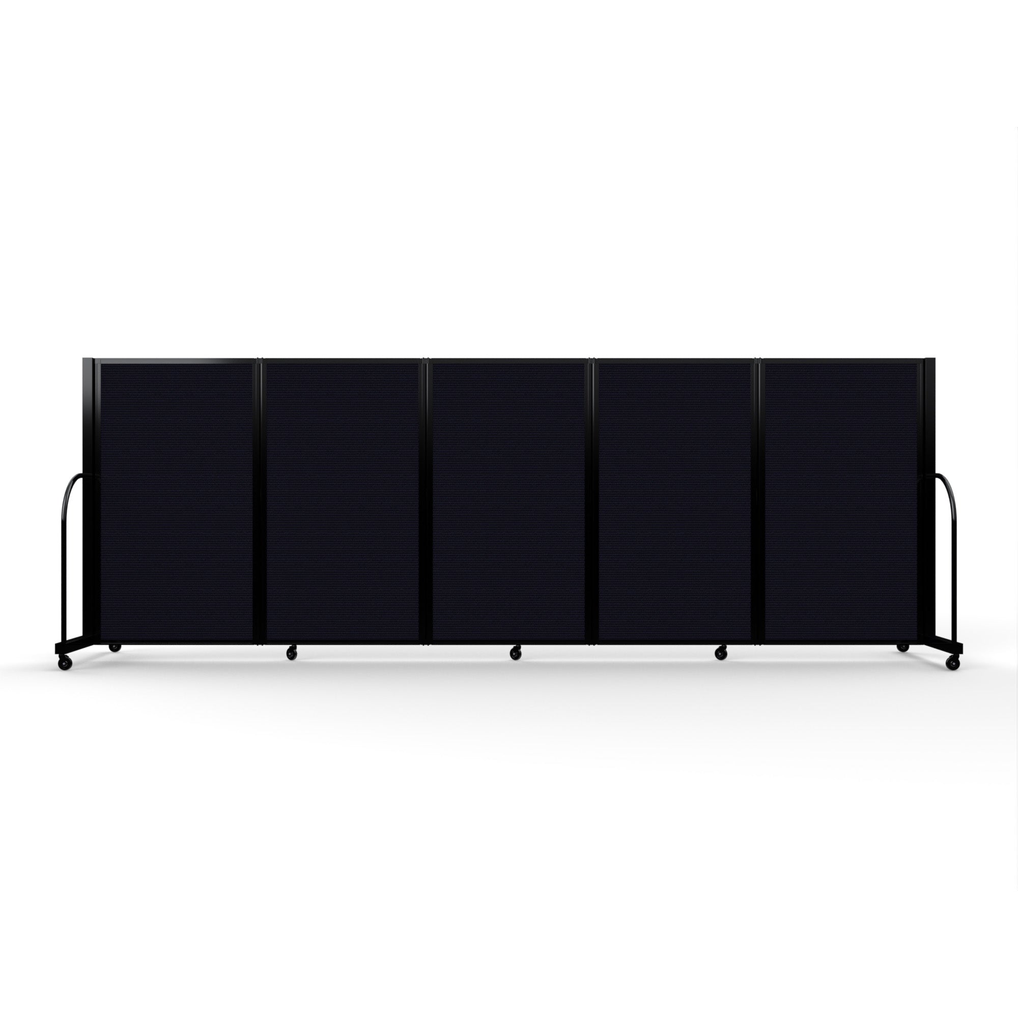 Screenflex Full Motion Divider, 5' x 14'1", Black Frame, Black