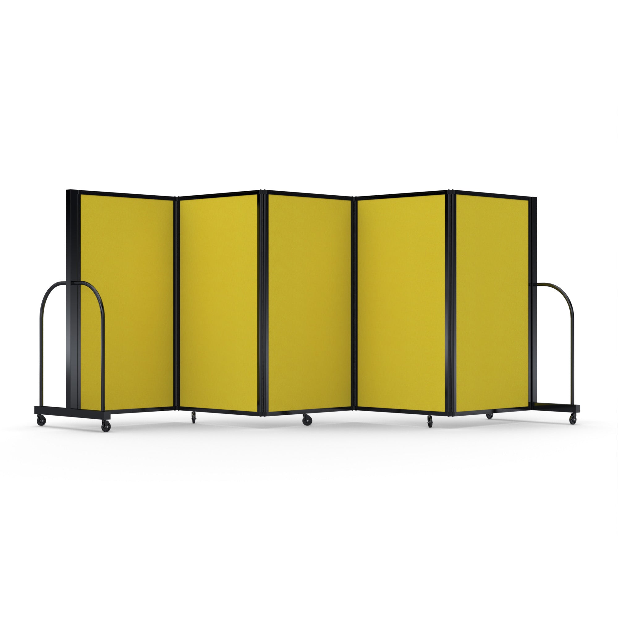 Screenflex Full Motion Divider, 5' x 14'1", Black Frame, Primary Yellow