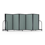 Screenflex Full Motion Divider, 5' x 14'1", Black Frame, Sea Green