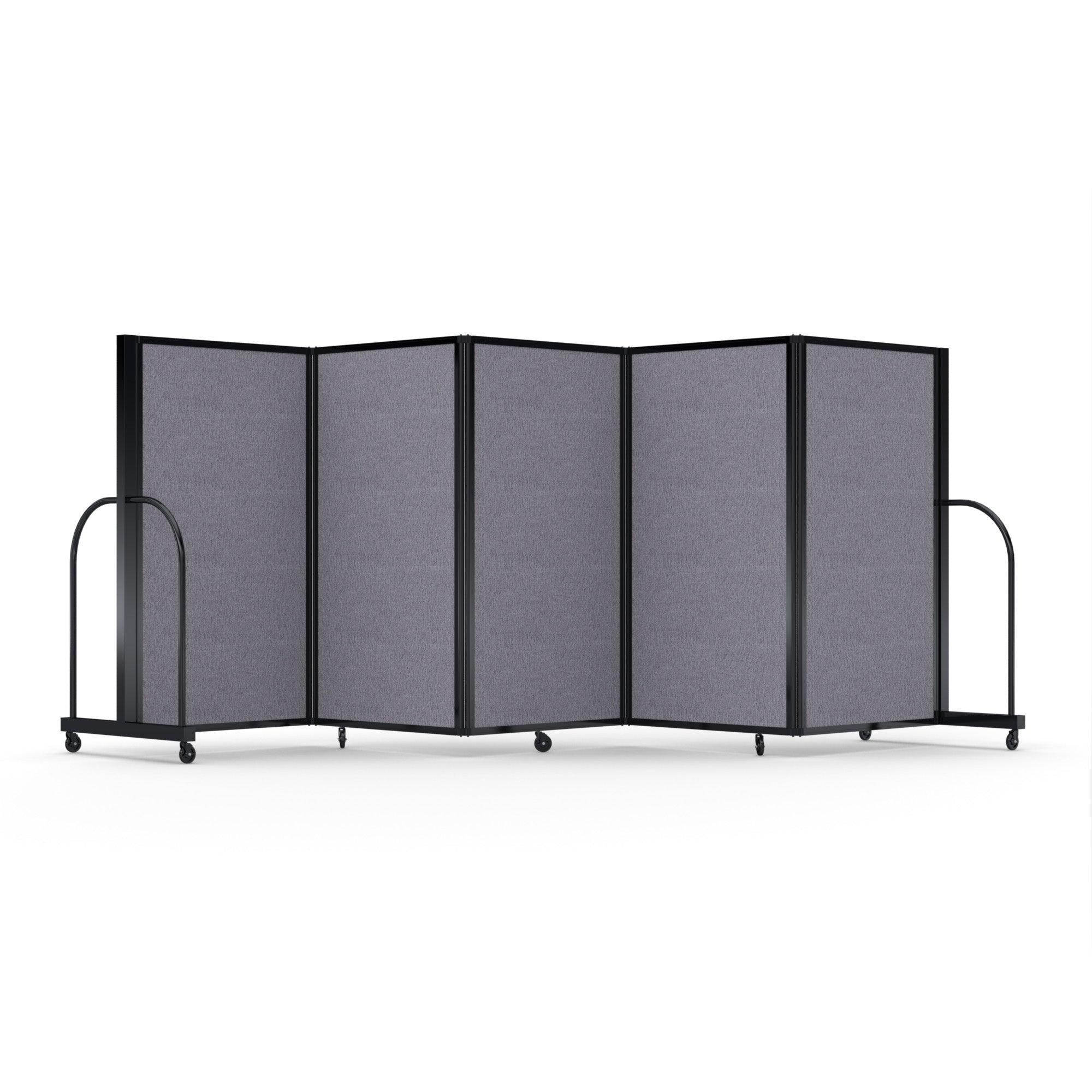 Screenflex Full Motion Divider, 5' x 14'1", Black Frame, Select Gray