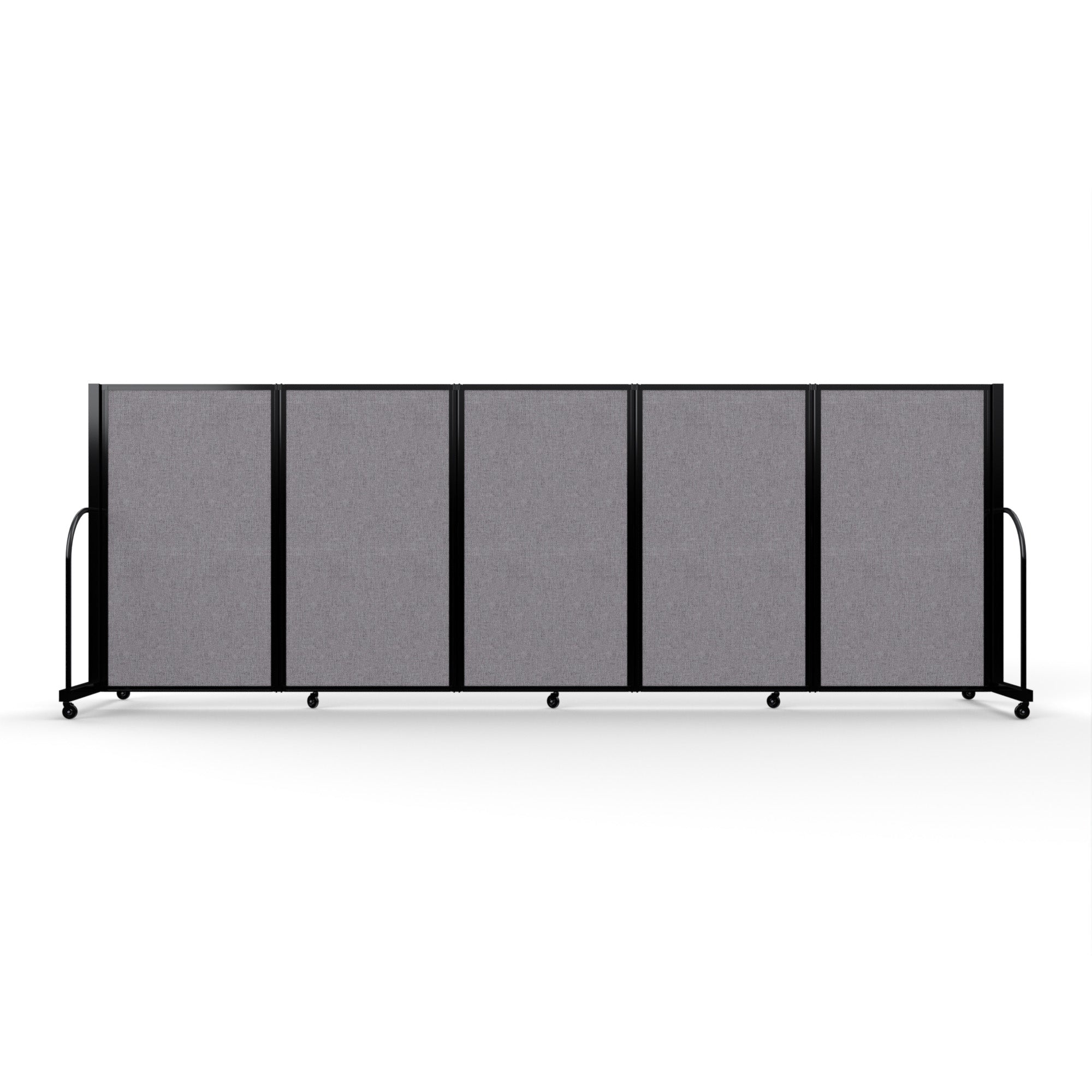 Screenflex Full Motion Divider, 5' x 14'1", Black Frame, Select Gray