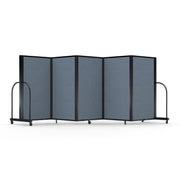 Screenflex Full Motion Divider, 5' x 14'1", Black Frame, Summer Blue