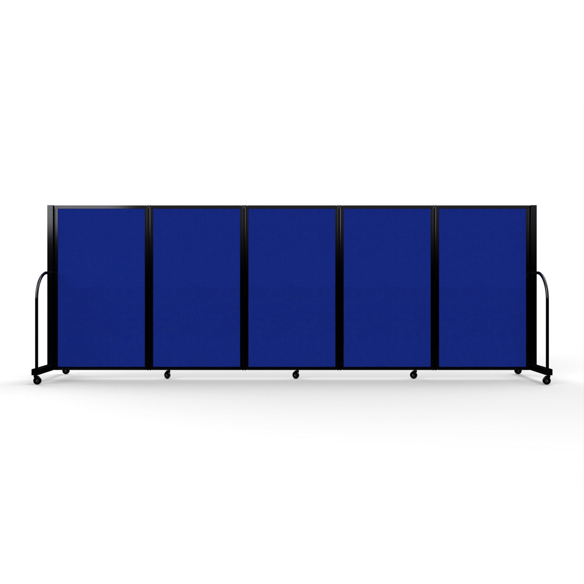 Screenflex Full Motion Divider, 5' x 14'1", Black Frame, Royal Blue