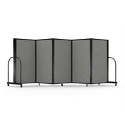 Screenflex Full Motion Divider, 5' x 14'1", Black Frame, Gray Smoke