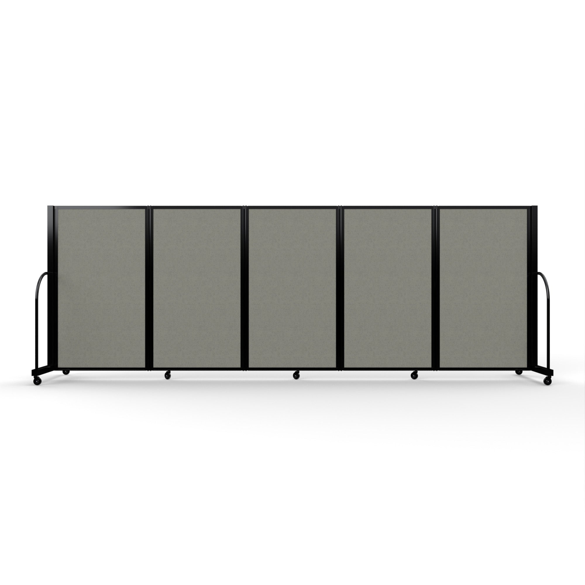 Screenflex Full Motion Divider, 5' x 14'1", Black Frame, Gray Smoke