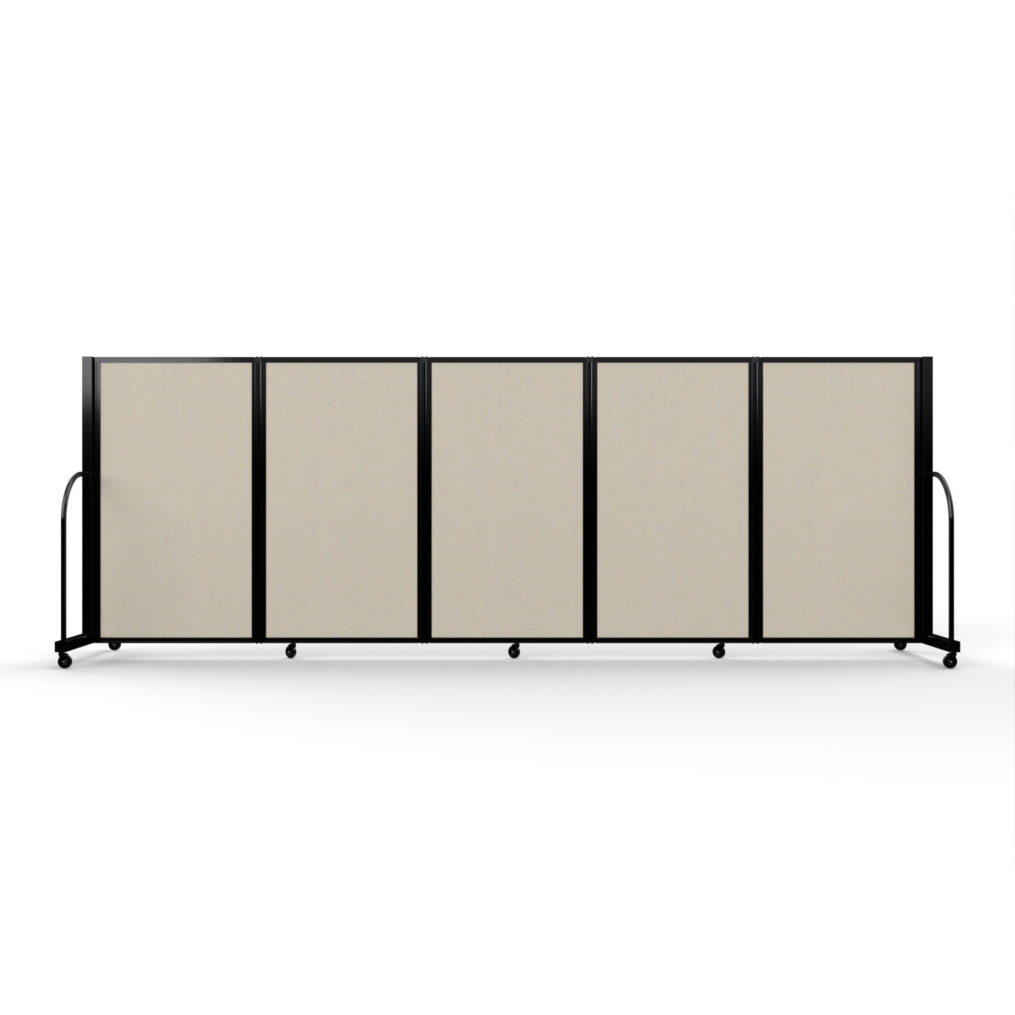 Screenflex Full Motion Divider, 5' x 14'1", Black Frame, Sand