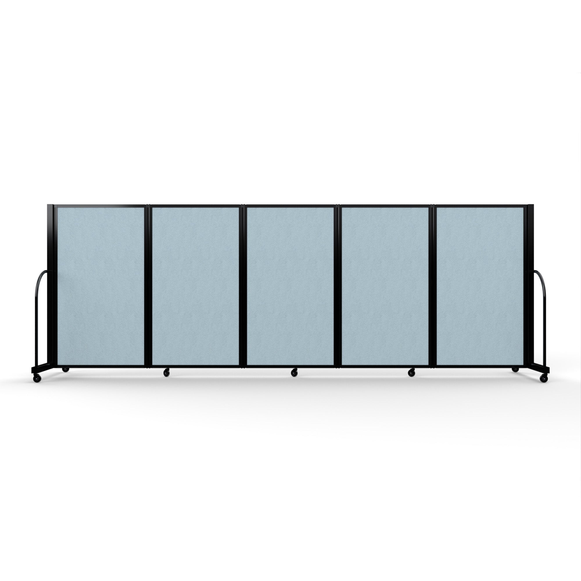 Screenflex Full Motion Divider, 5' x 14'1", Black Frame, Blue Tide Vinyl