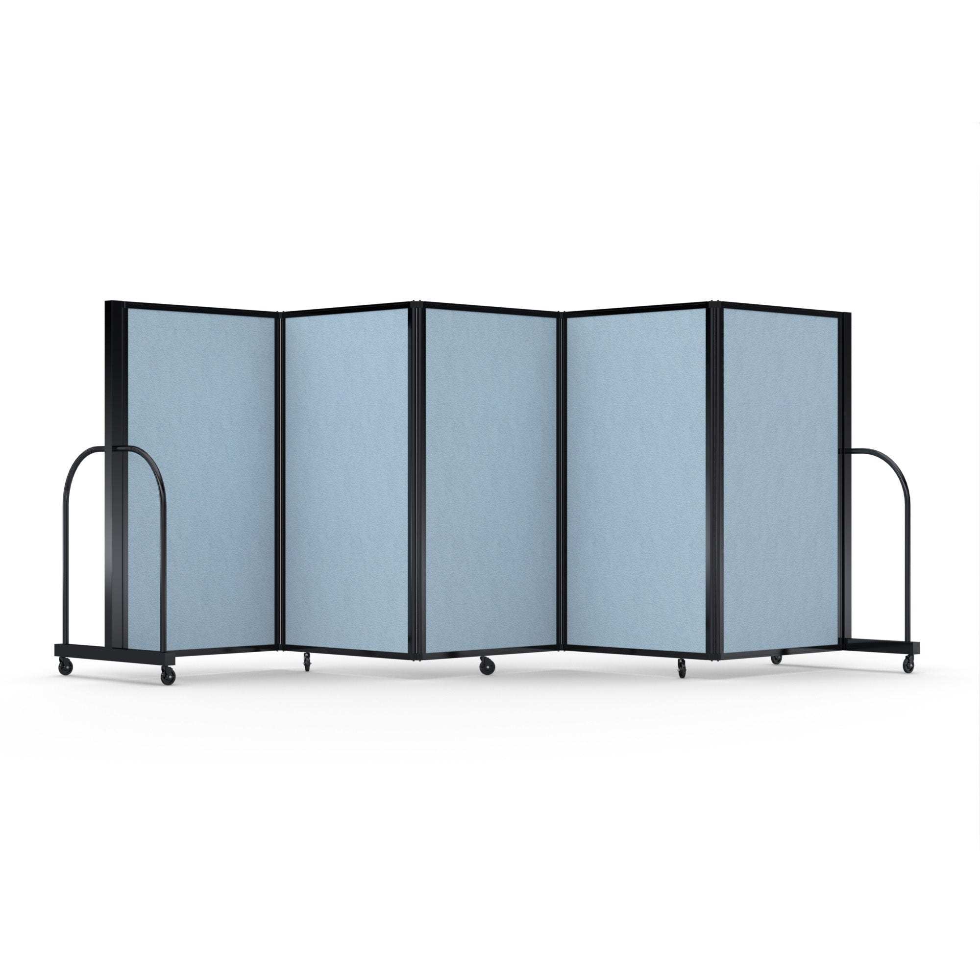 Screenflex Full Motion Divider, 5' x 14'1", Black Frame, Blue Tide Vinyl