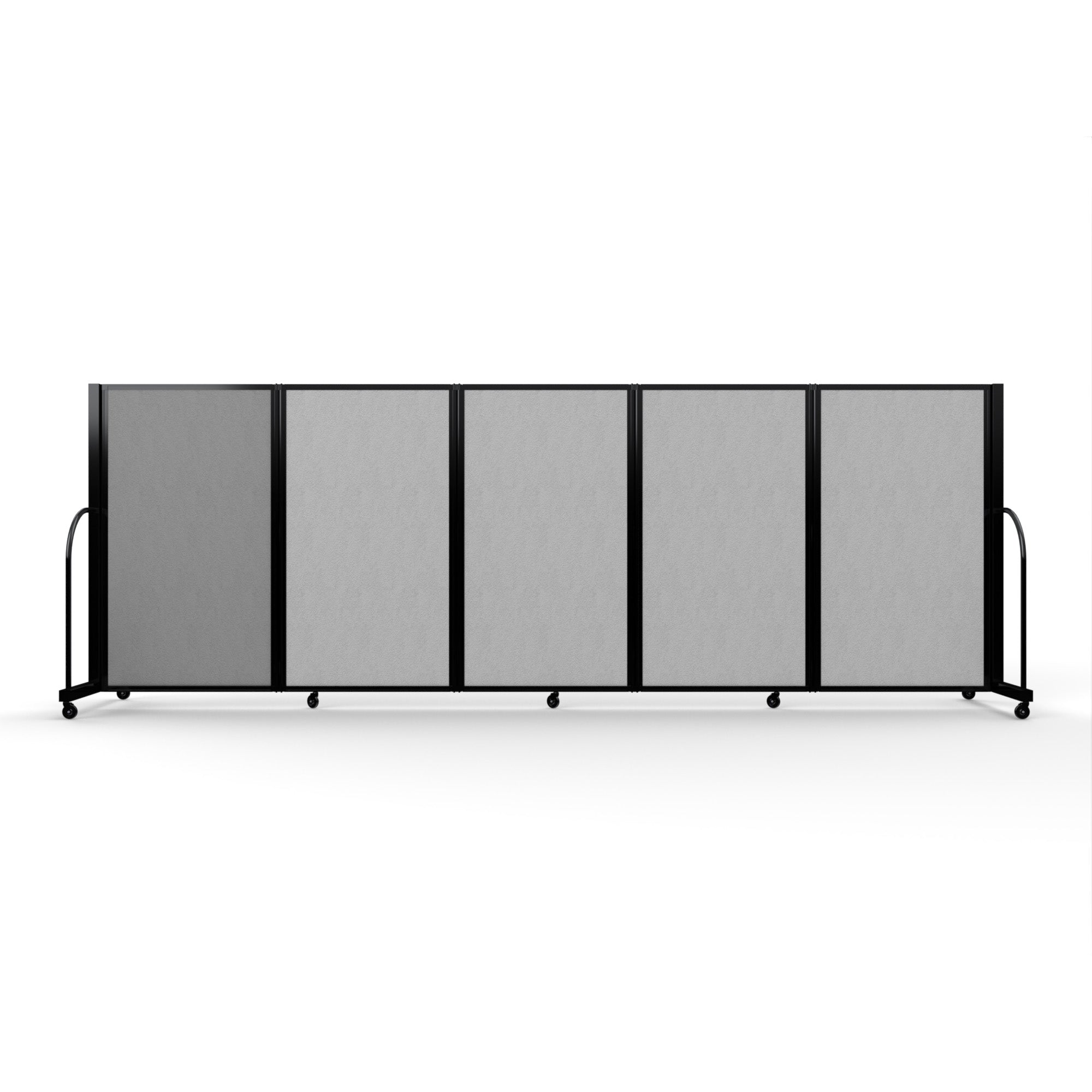 Screenflex Full Motion Divider, 5' x 14'1", Black Frame, Granite Vinyl