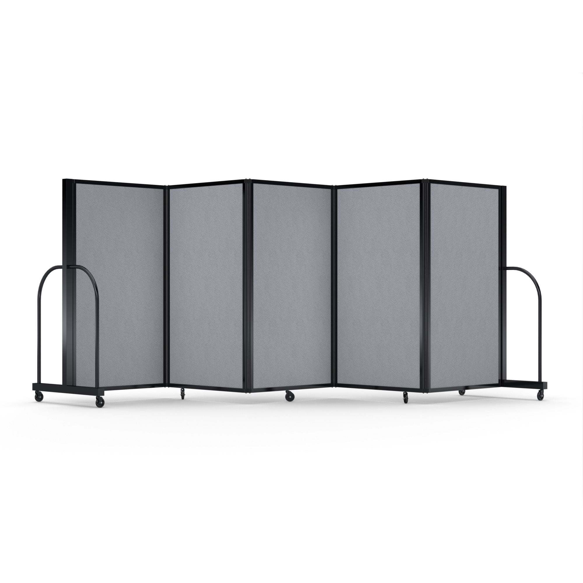 Screenflex Full Motion Divider, 5' x 14'1", Black Frame, Granite Vinyl