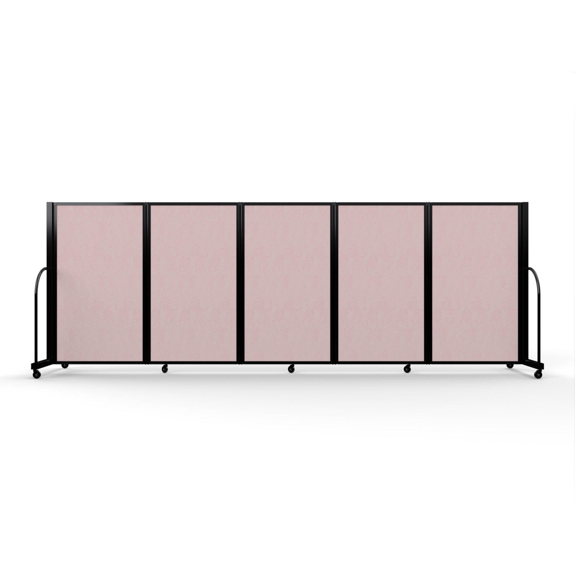 Screenflex Full Motion Divider, 5' x 14'1", Black Frame, Raspberry Mist Vinyl