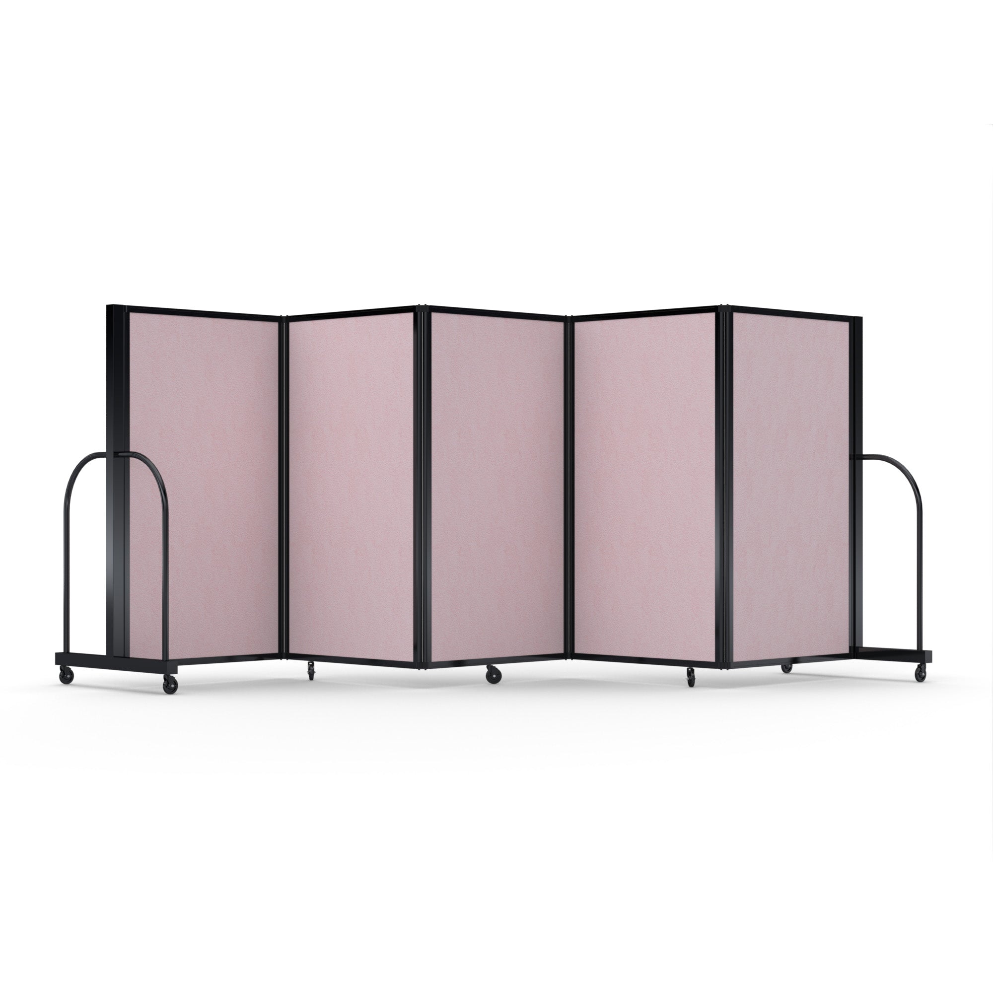 Screenflex Full Motion Divider, 5' x 14'1", Black Frame, Raspberry Mist Vinyl