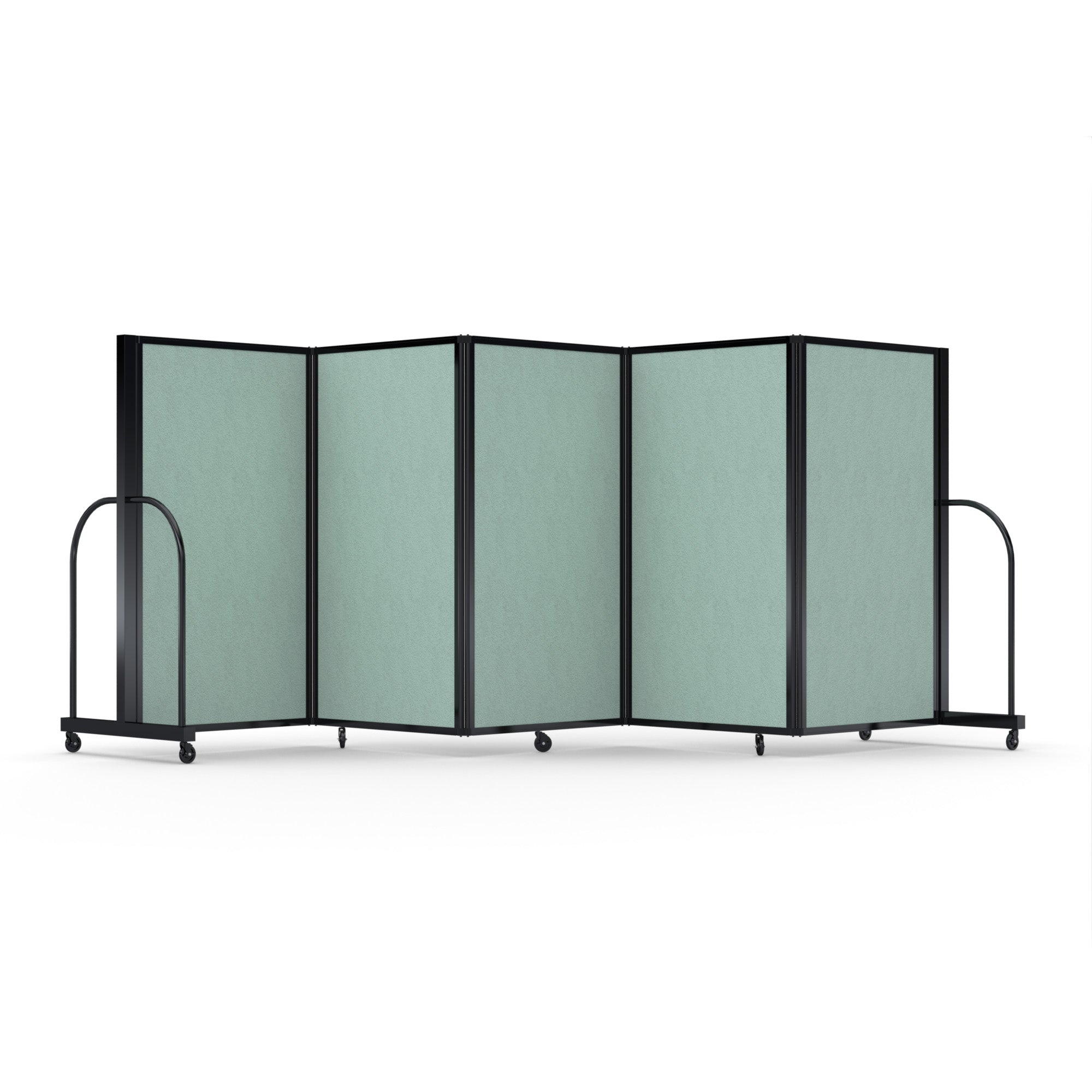 Screenflex Full Motion Divider, 5' x 14'1", Black Frame, Mint Vinyl