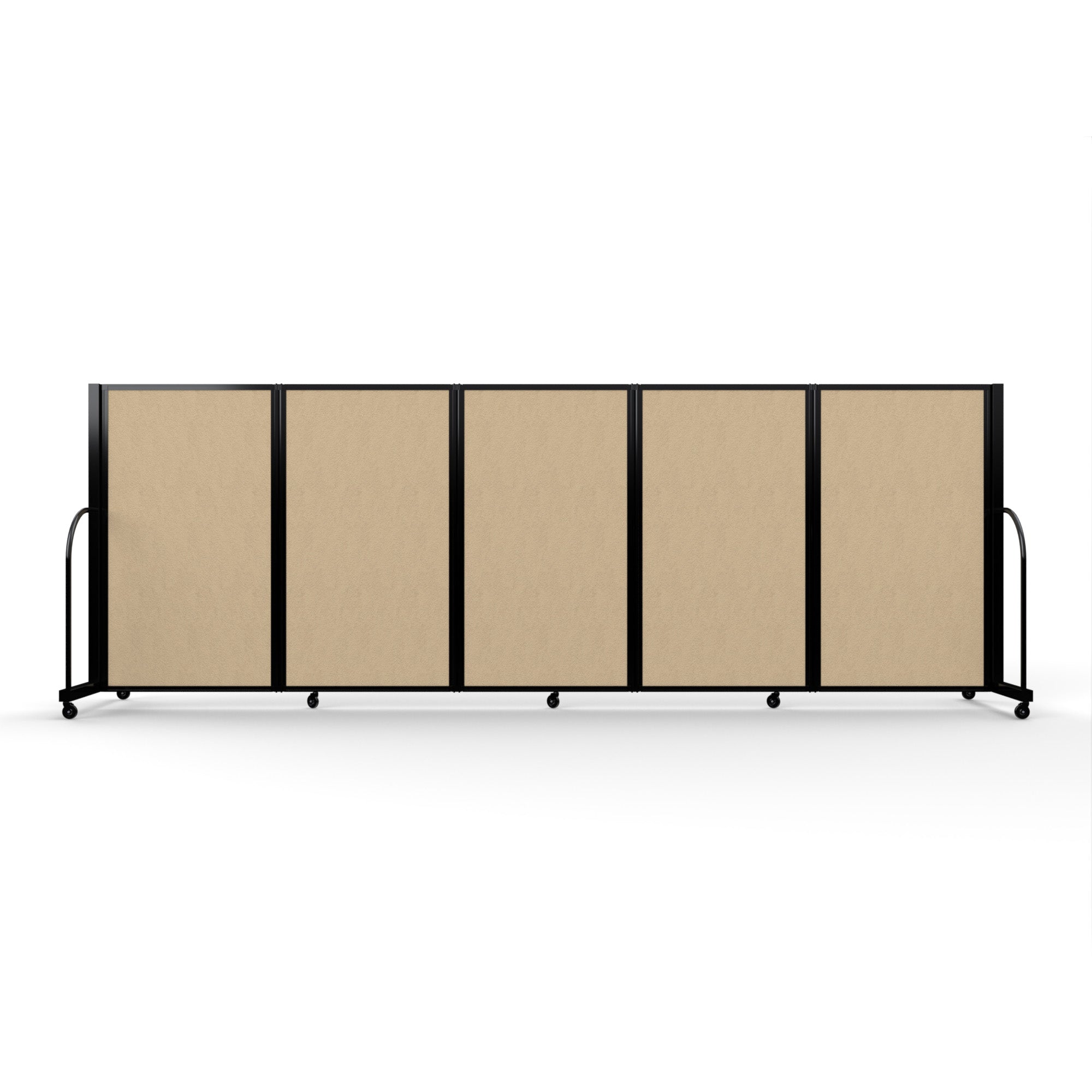 Screenflex Full Motion Divider, 5' x 14'1", Black Frame, Sandalwood Vinyl