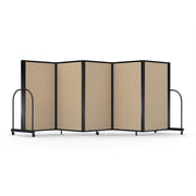 Screenflex Full Motion Divider, 5' x 14'1", Black Frame, Sandalwood Vinyl