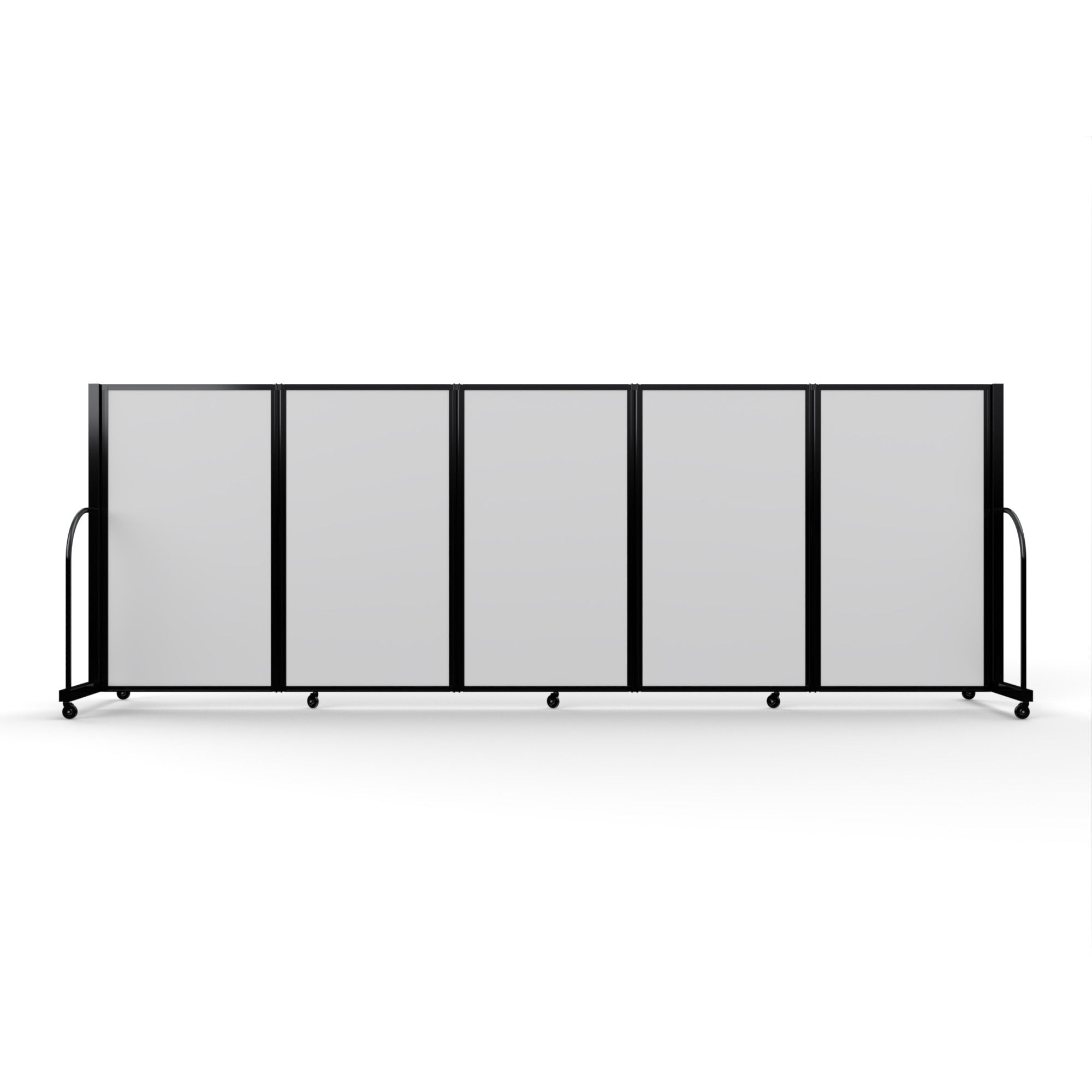 Screenflex Full Motion Divider, 5' x 14'1", Black Frame, Ice Vinyl