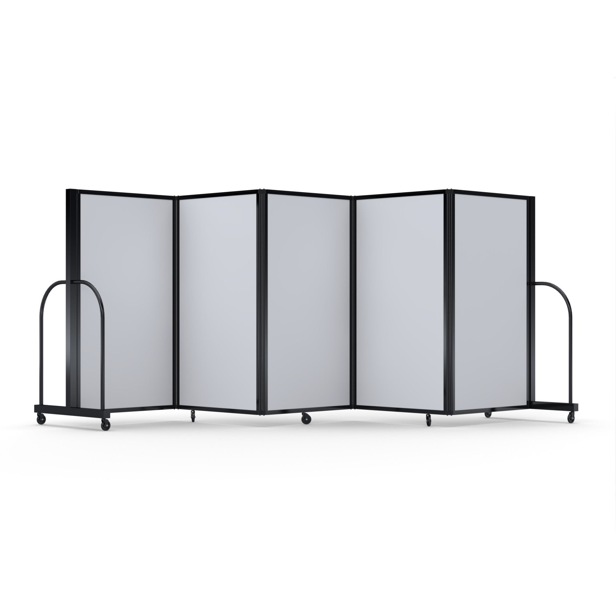 Screenflex Full Motion Divider, 5' x 14'1", Black Frame, Ice Vinyl