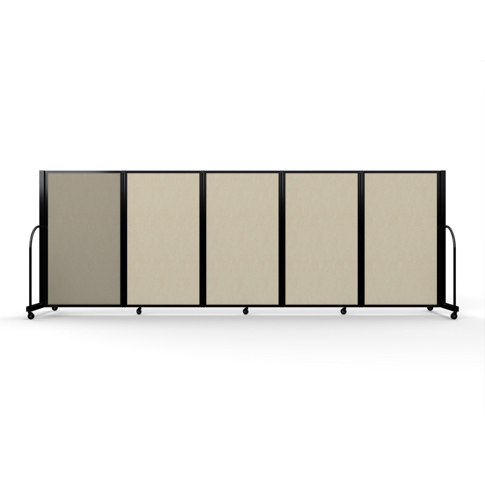 Screenflex Full Motion Divider, 5' x 14'1", Black Frame, Hazelnut Vinyl