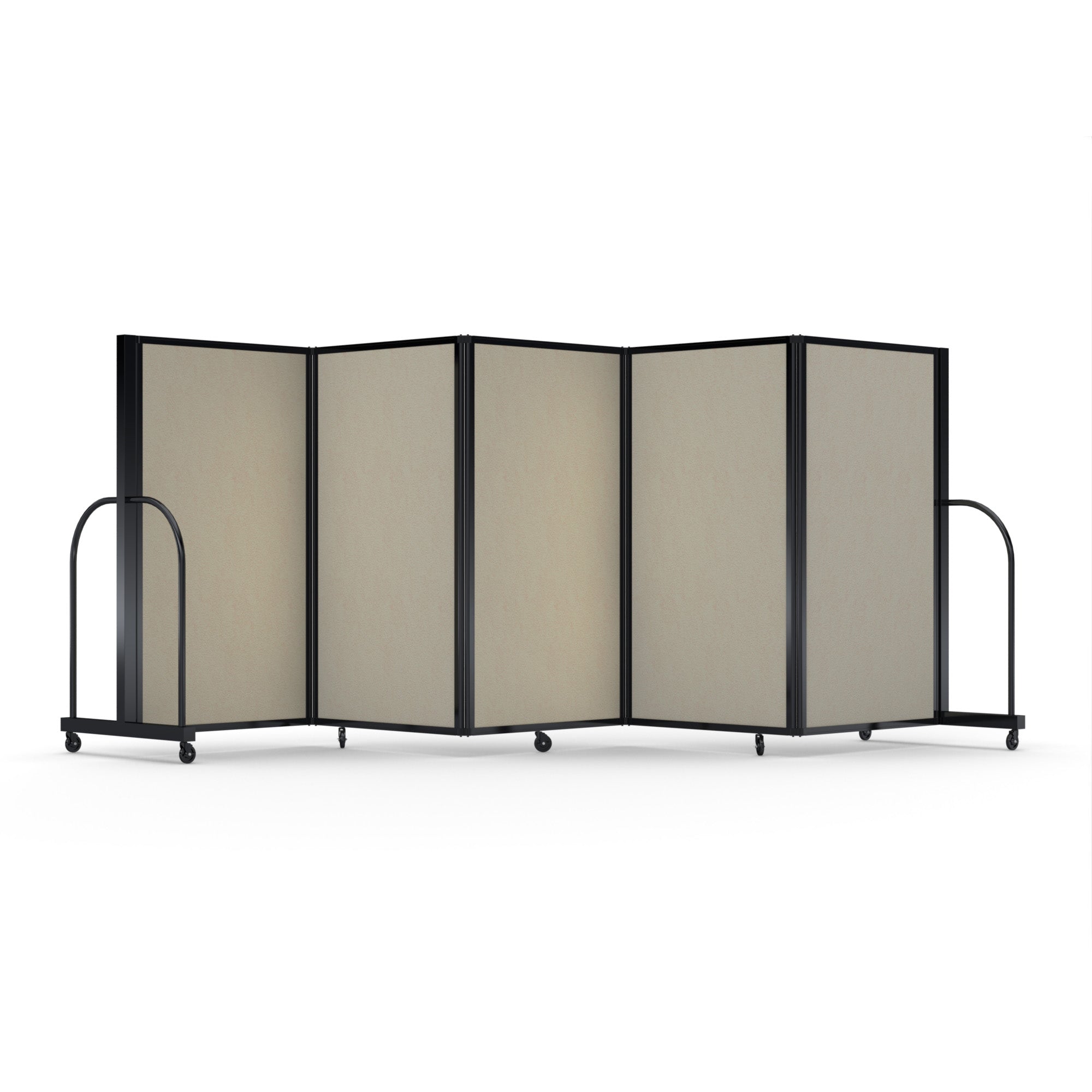 Screenflex Full Motion Divider, 5' x 14'1", Black Frame, Hazelnut Vinyl