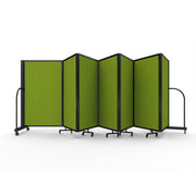 Screenflex Full Motion Divider, 5' x 19'7", Black Frame, Apple Green