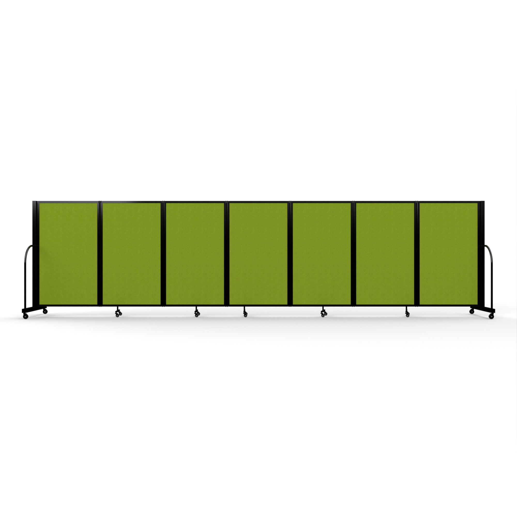 Screenflex Full Motion Divider, 5' x 19'7", Black Frame, Apple Green