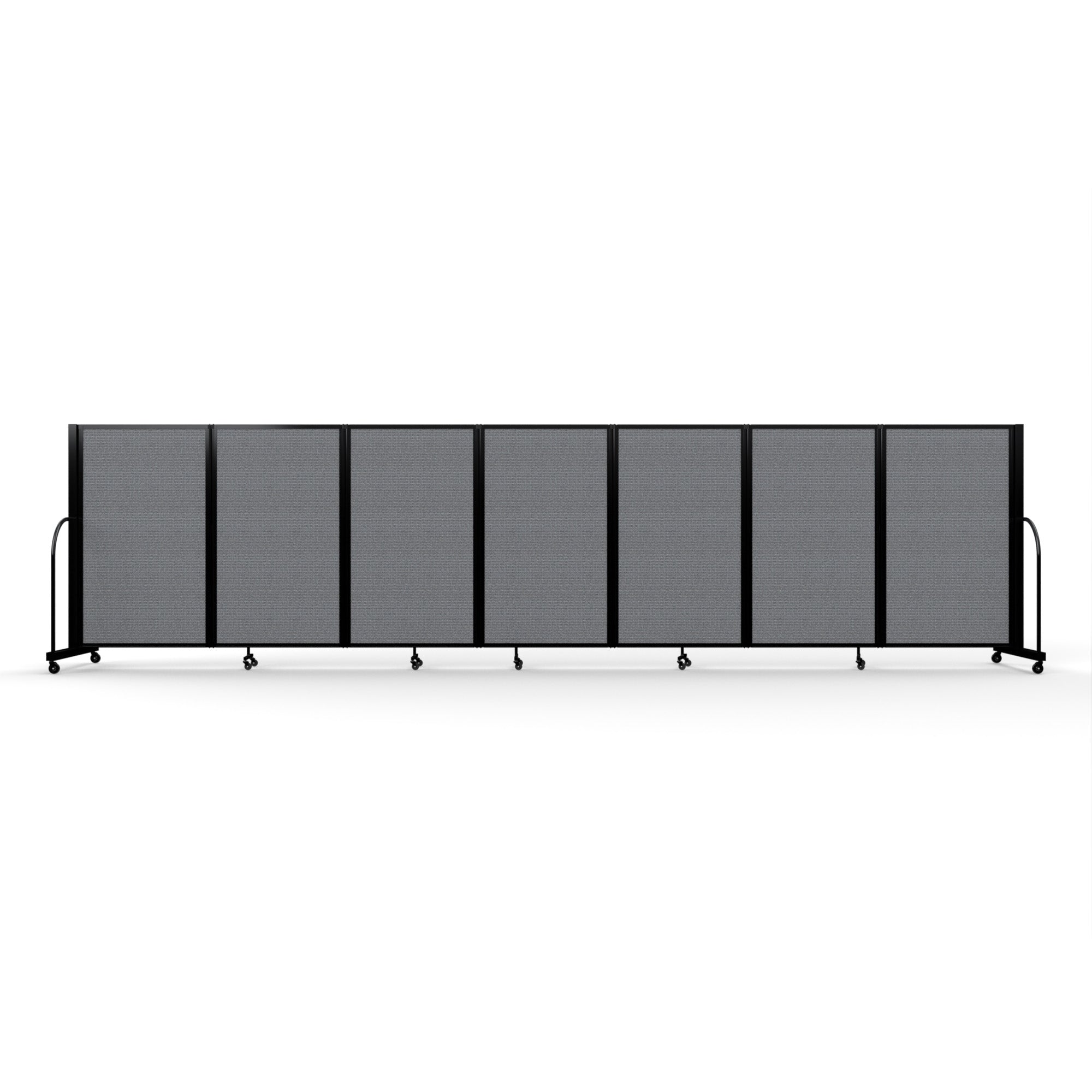 Screenflex Full Motion Divider, 5' x 19'7", Black Frame, Stone