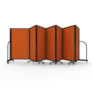 Screenflex Full Motion Divider, 5' x 19'7", Black Frame, Orange