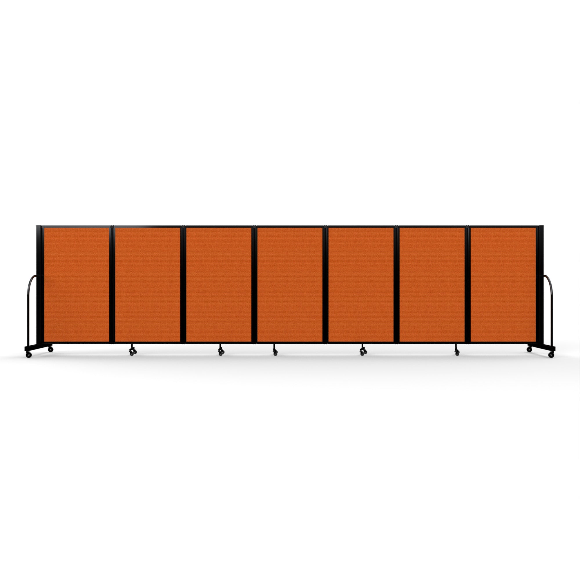 Screenflex Full Motion Divider, 5' x 19'7", Black Frame, Orange