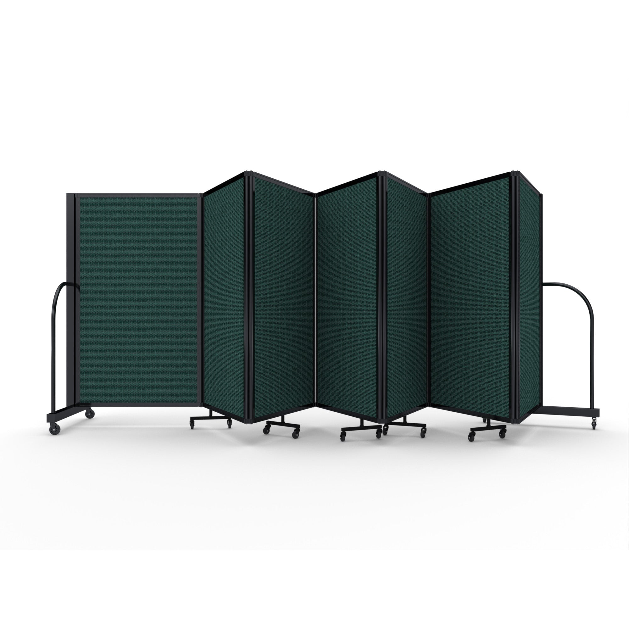 Screenflex Full Motion Divider, 5' x 19'7", Black Frame, Mallard
