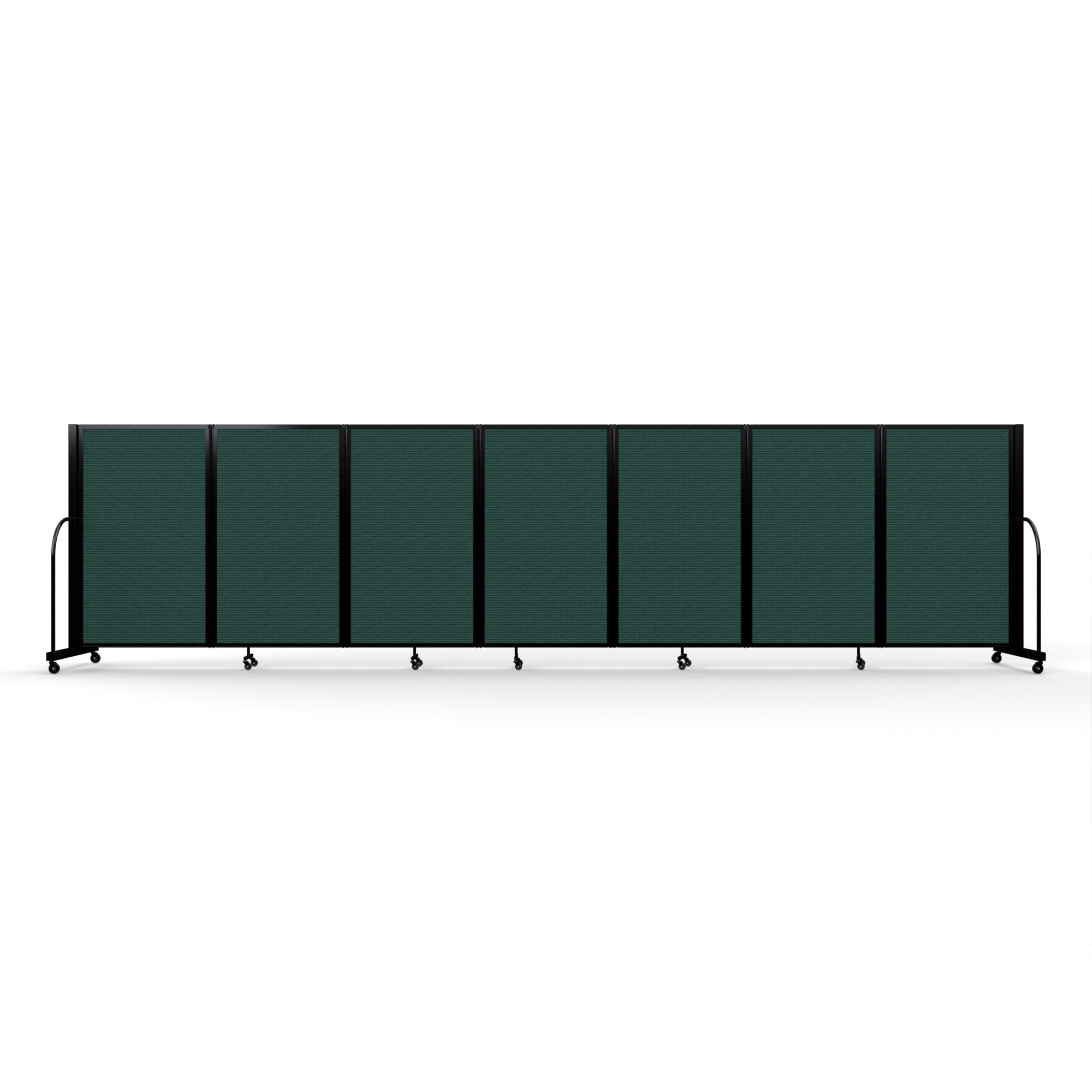 Screenflex Full Motion Divider, 5' x 19'7", Black Frame, Mallard