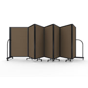 Screenflex Full Motion Divider, 5' x 19'7", Black Frame, Walnut