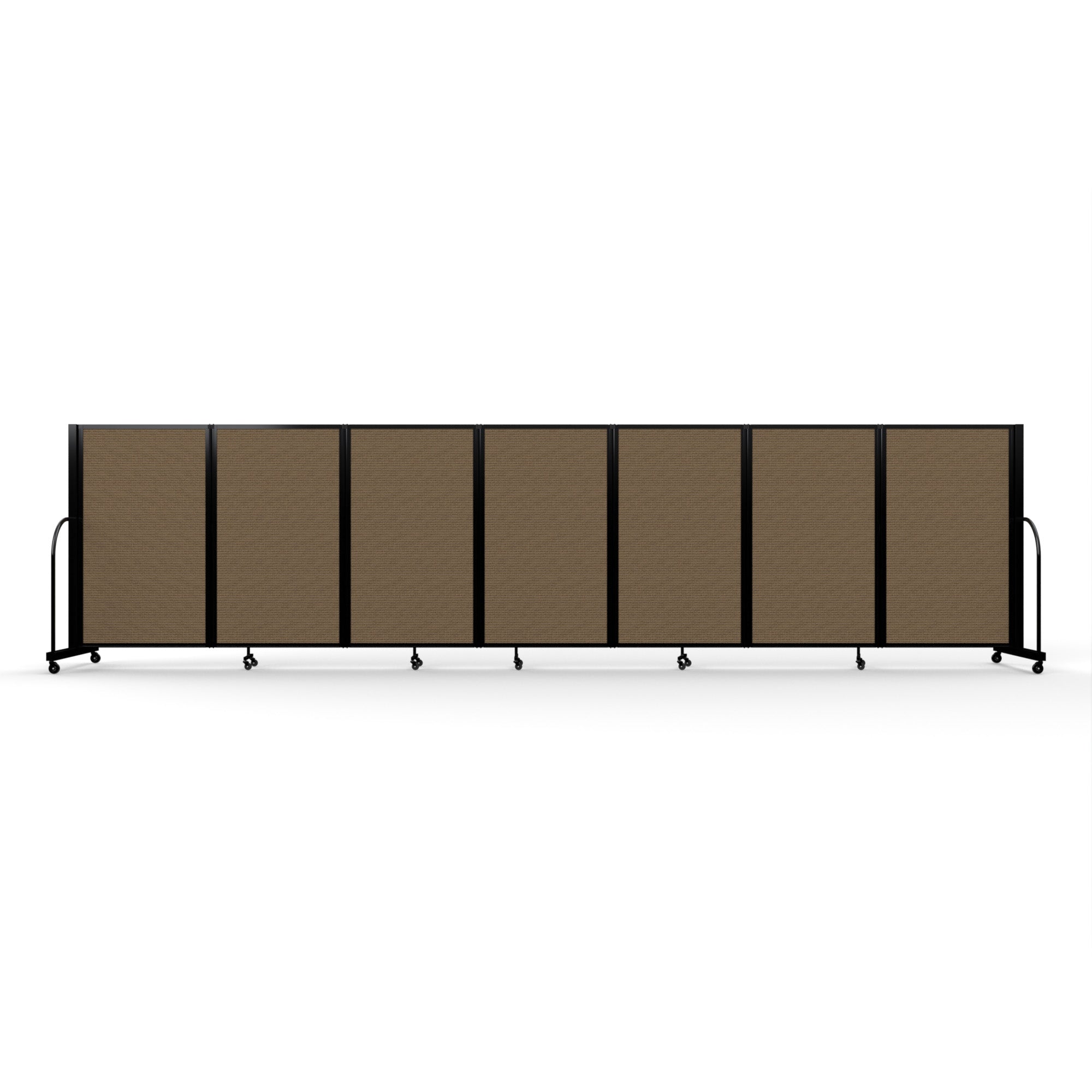 Screenflex Full Motion Divider, 5' x 19'7", Black Frame, Walnut