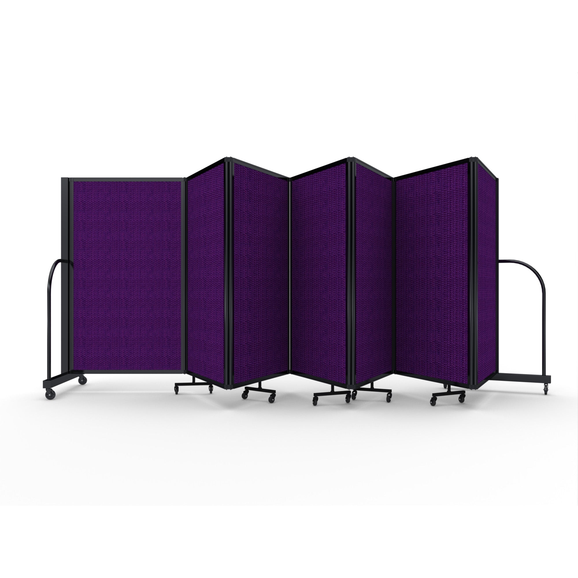 Screenflex Full Motion Divider, 5' x 19'7", Black Frame, Purple