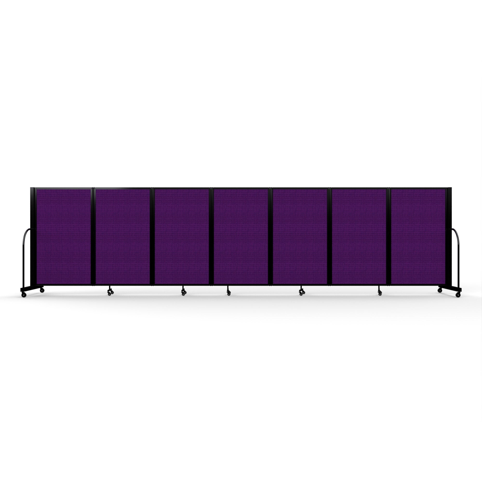Screenflex Full Motion Divider, 5' x 19'7", Black Frame, Purple