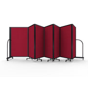 Screenflex Full Motion Divider, 5' x 19'7", Black Frame, Primary Red