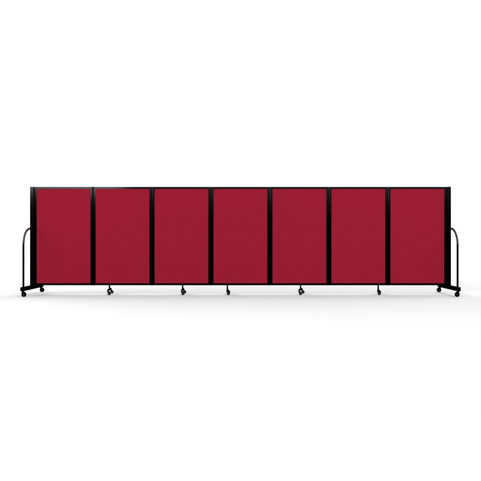 Screenflex Full Motion Divider, 5' x 19'7", Black Frame, Primary Red