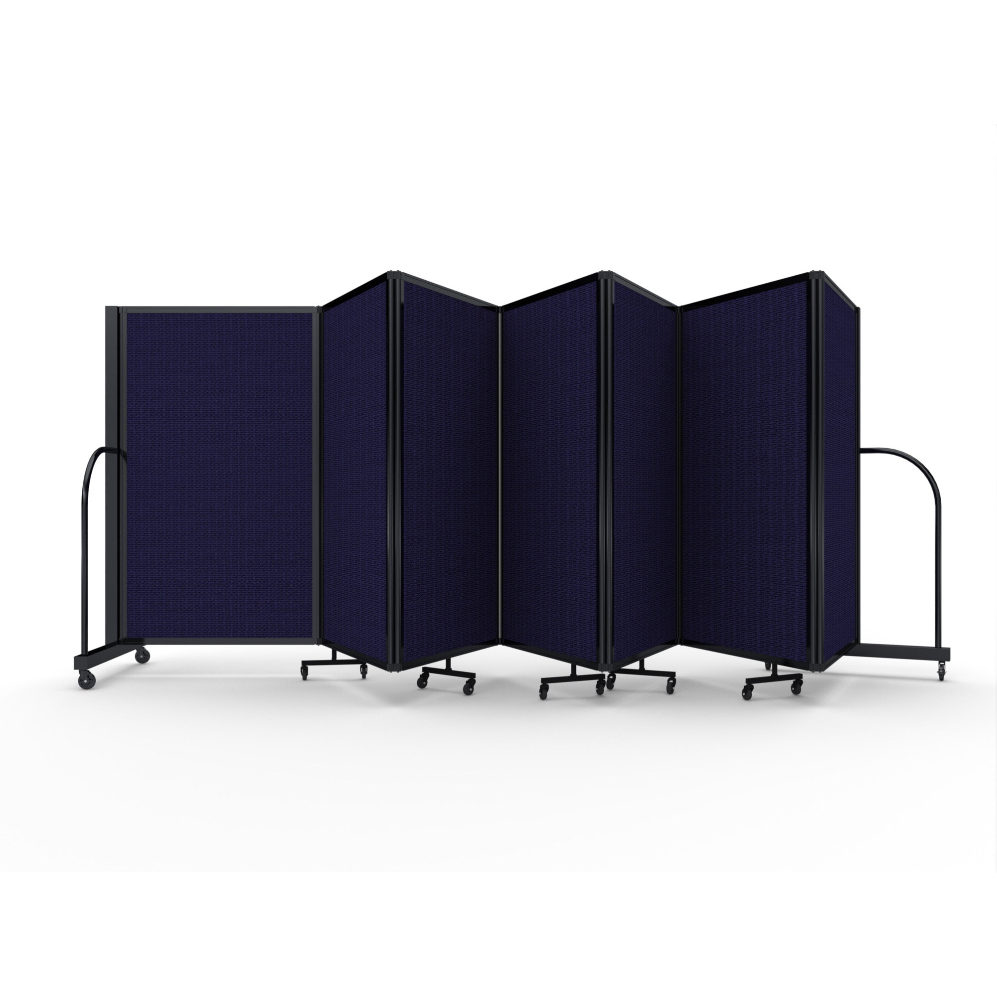 Screenflex Full Motion Divider, 5' x 19'7", Black Frame, Navy