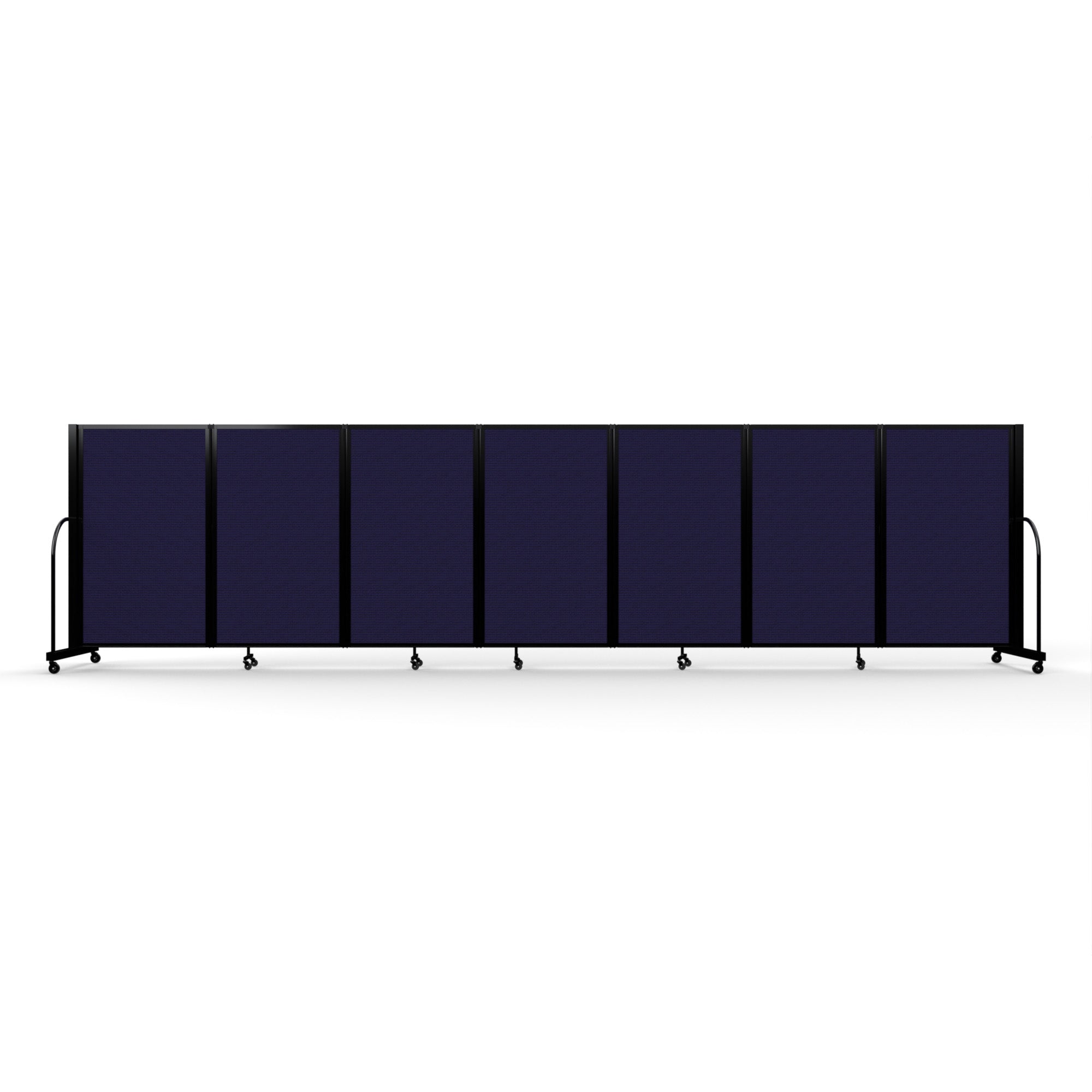 Screenflex Full Motion Divider, 5' x 19'7", Black Frame, Navy