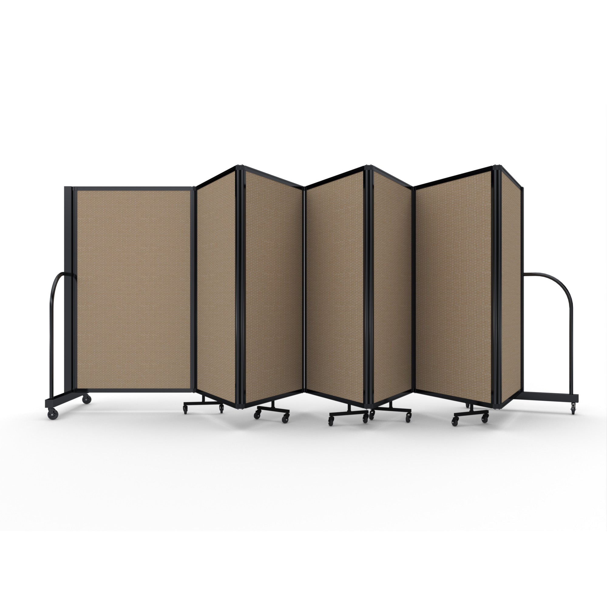 Screenflex Full Motion Divider, 5' x 19'7", Black Frame, Desert