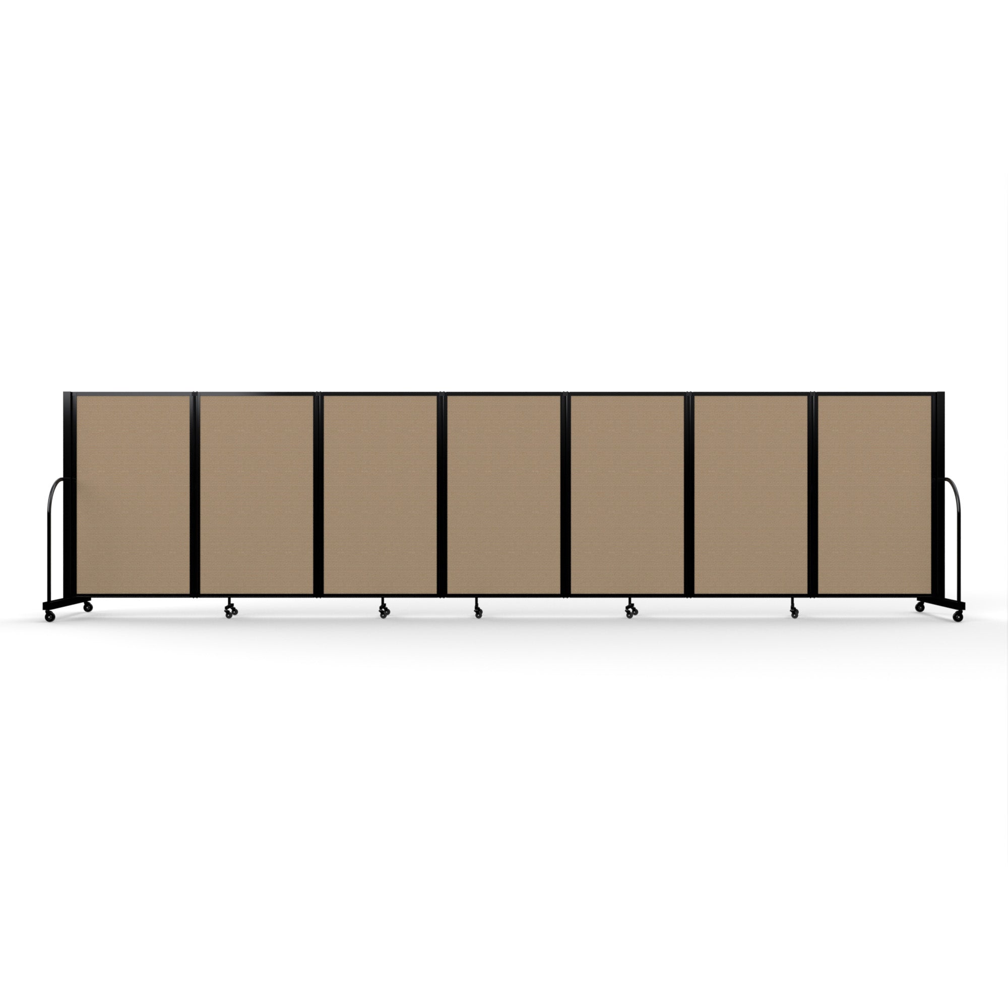 Screenflex Full Motion Divider, 5' x 19'7", Black Frame, Desert