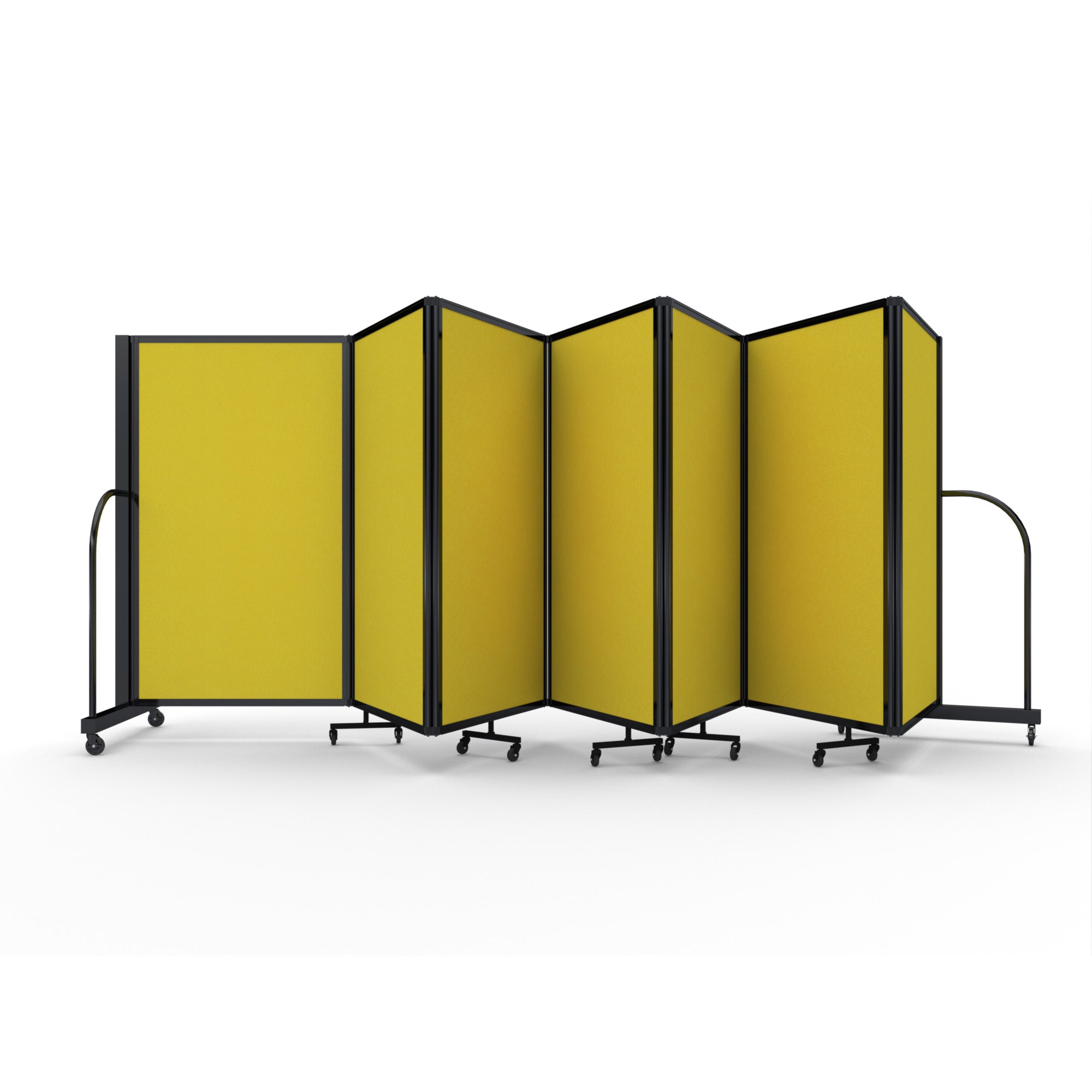 Screenflex Full Motion Divider, 5' x 19'7", Black Frame, Primary Yellow