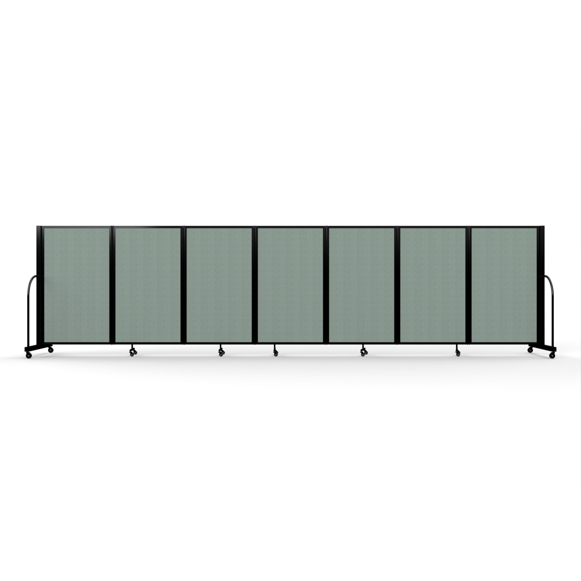 Screenflex Full Motion Divider, 5' x 19'7", Black Frame, Sea Green