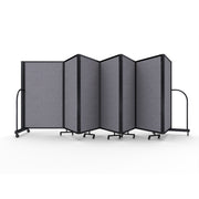 Screenflex Full Motion Divider, 5' x 19'7", Black Frame, Select Gray
