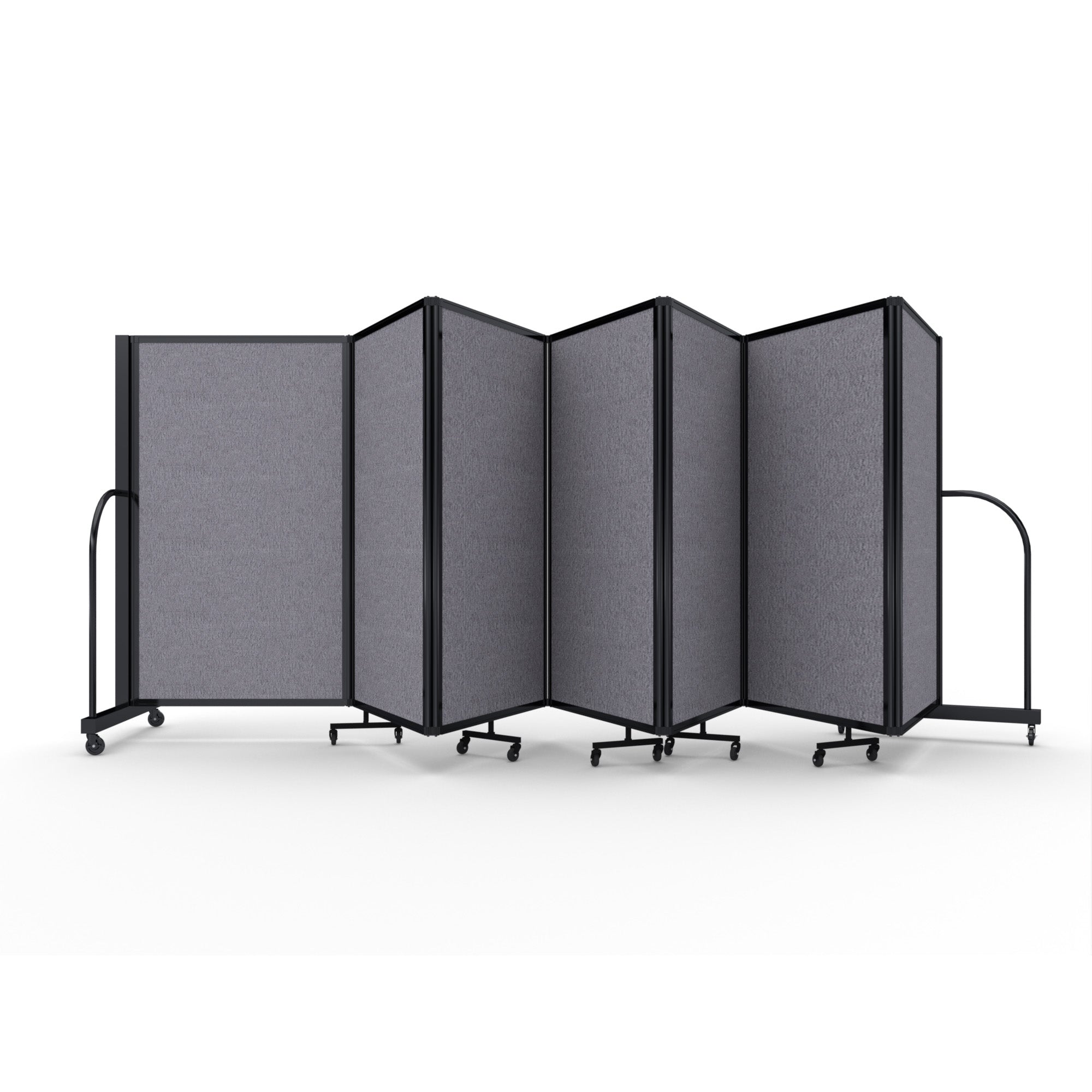 Screenflex Full Motion Divider, 5' x 19'7", Black Frame, Select Gray