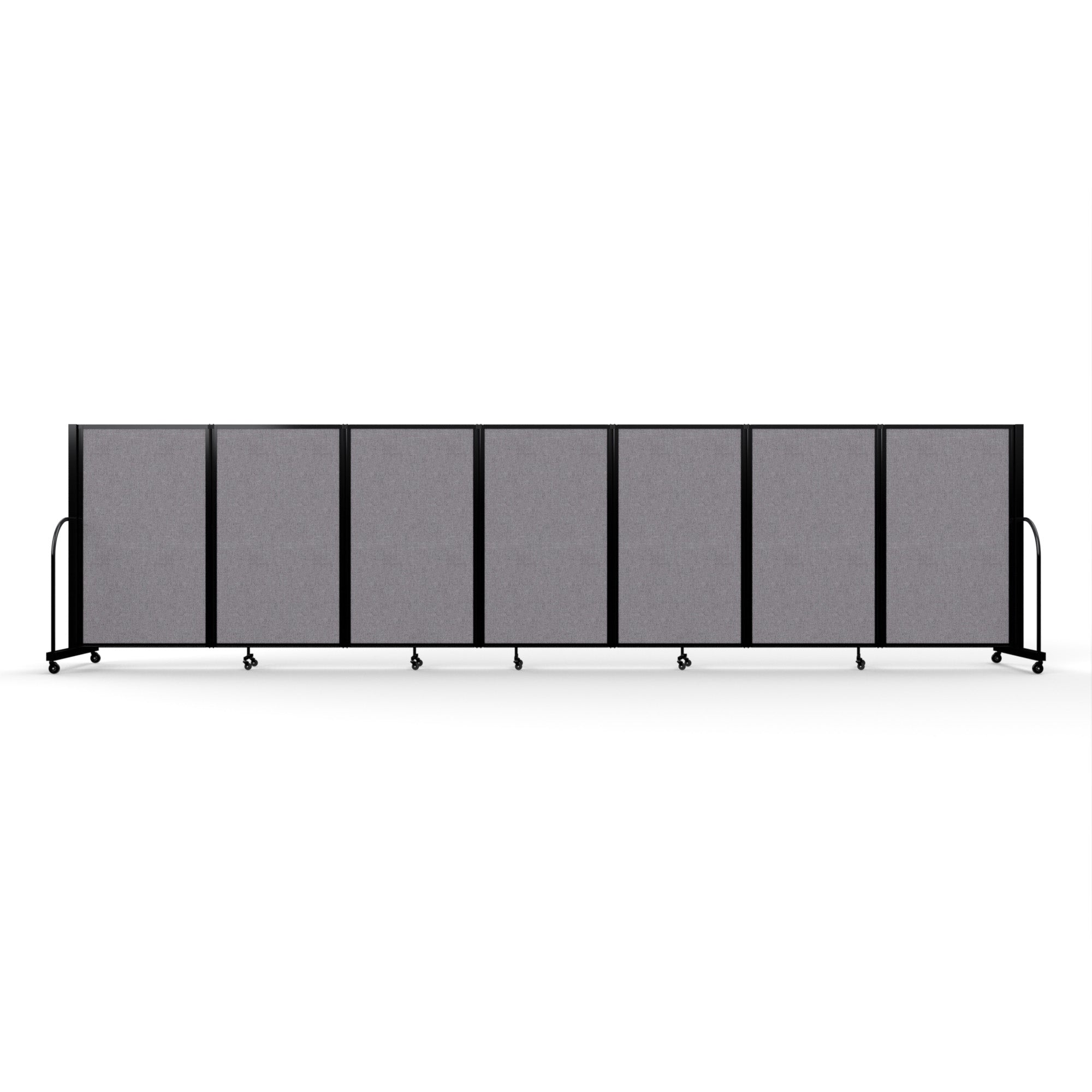 Screenflex Full Motion Divider, 5' x 19'7", Black Frame, Select Gray