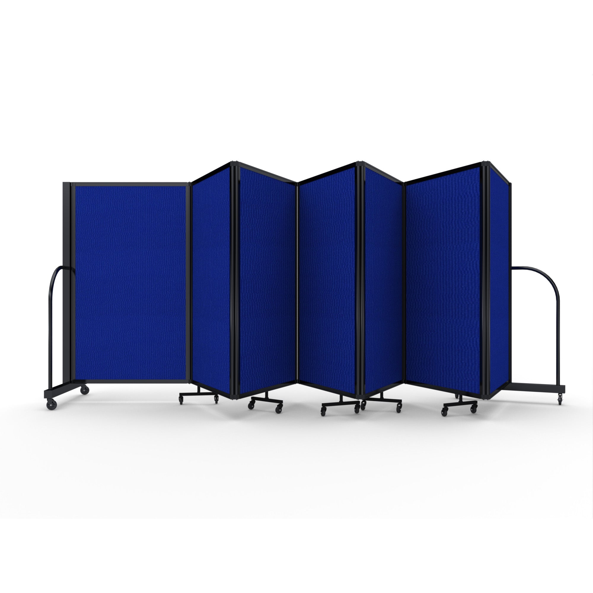 Screenflex Full Motion Divider, 5' x 19'7", Black Frame, Royal Blue