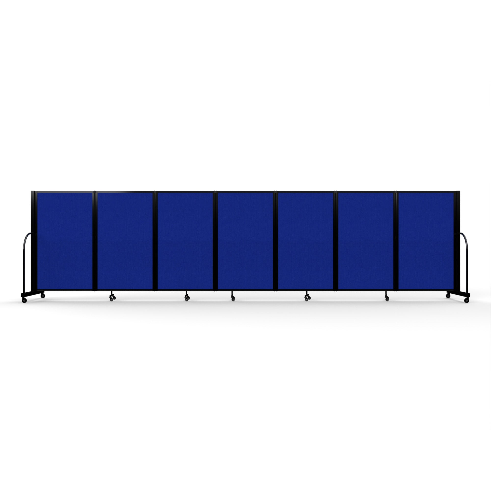 Screenflex Full Motion Divider, 5' x 19'7", Black Frame, Royal Blue