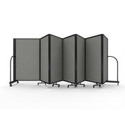 Screenflex Full Motion Divider, 5' x 19'7", Black Frame, Gray Smoke