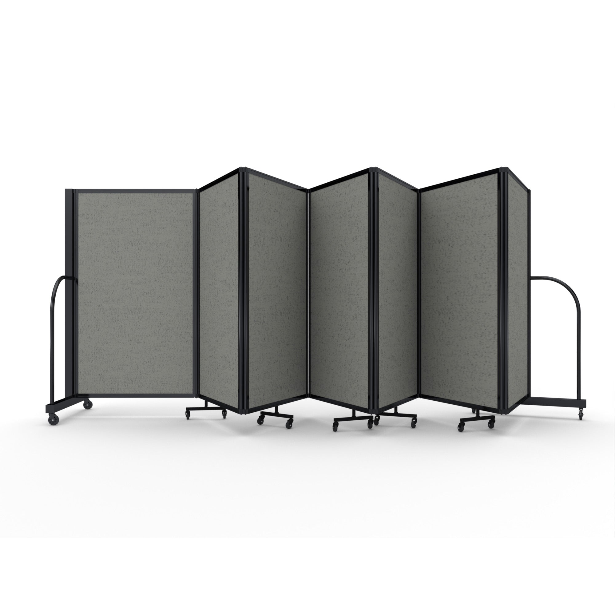 Screenflex Full Motion Divider, 5' x 19'7", Black Frame, Gray Smoke
